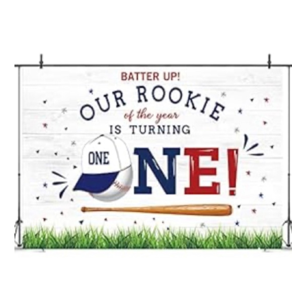 Baseball Rookie Year Birthday Decor and supplies!